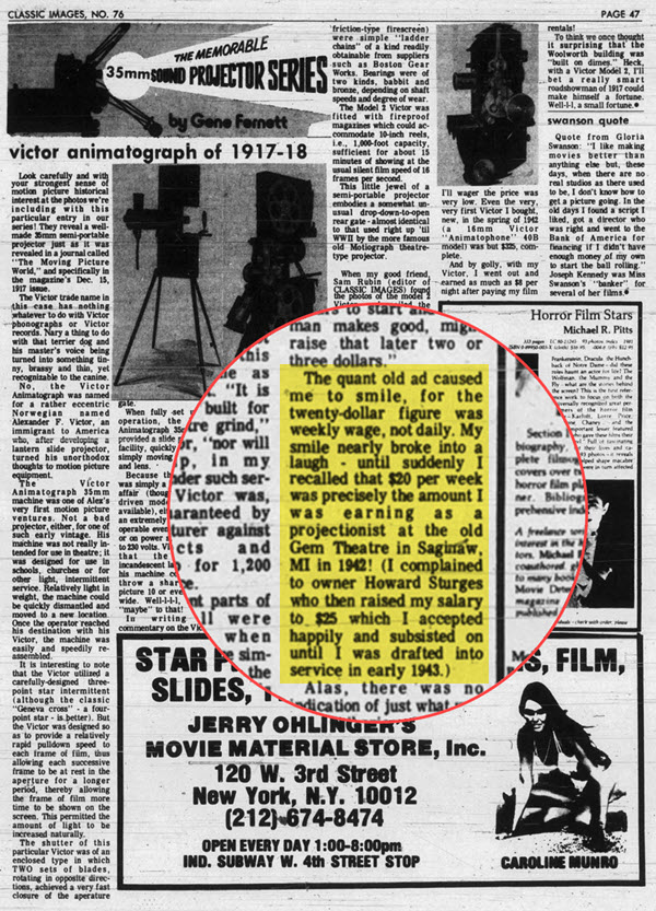 Gem Theatre - 1981 Iowa Newspaper Mention (newer photo)